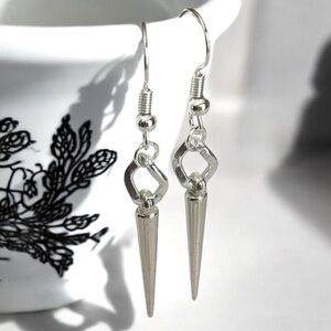 5 For $25💫Alternative Silver Punk Spike Cone Dangles Earrings